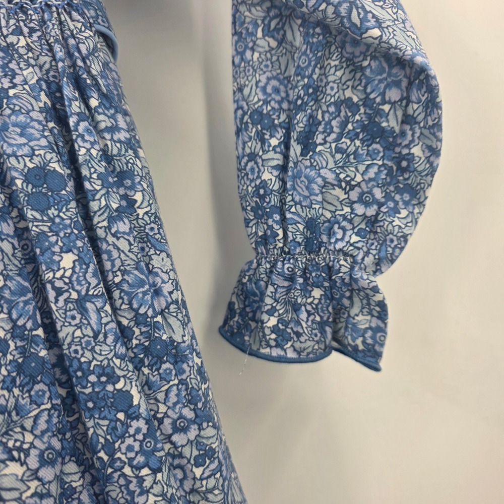 NEW PEPA LONDON DAPHNE FLORAL SMOCKED DRESS GIRLS 6Y BLUE FRILL LONG SLEEVE $410 - Picture 8 of 16